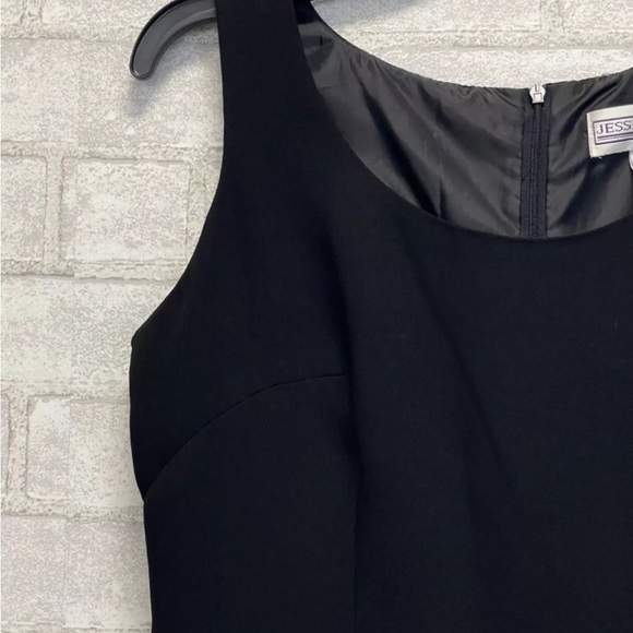 Vintage Jessica Howard Dress Womens Size 14 Plain Black Sleeveless Zip Up - Picture 7 of 9